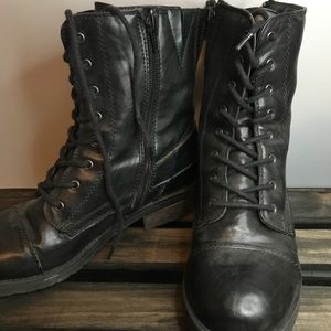 Black combat boots